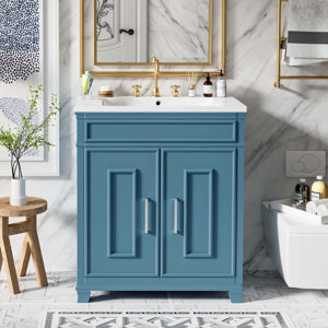 Beachcrest Home™ Dorris 30 Inch Bathroom Vanity with Resin Sink ...